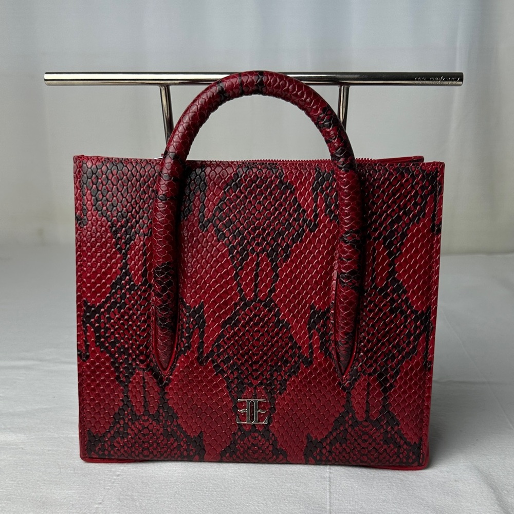 Lina Enriquez Red Snake Print Mini Bag